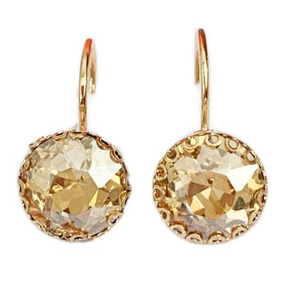 [R7321] - Golden Amber Designer 'Sissi' Sleepers - 10 Mm