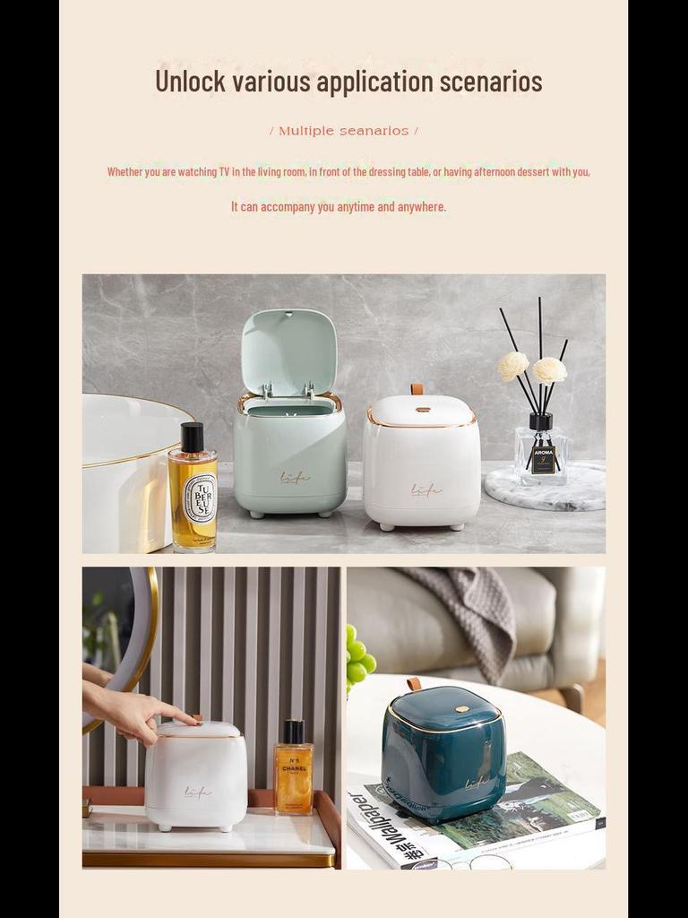 Coș de gunoi mic de lux cu capac pentru depozitarea noptierei