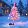 Creative Crooked Tree Lawn Lamps Solar Christmas Garden Stake Lights, Outdoor IP65 Waterproof Lamp with Colorful Light for Festival Atmosphere