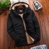 Autumn and Winter New Thickened Outdoor Men's Stand-up Collar Hooded Jacket Winter