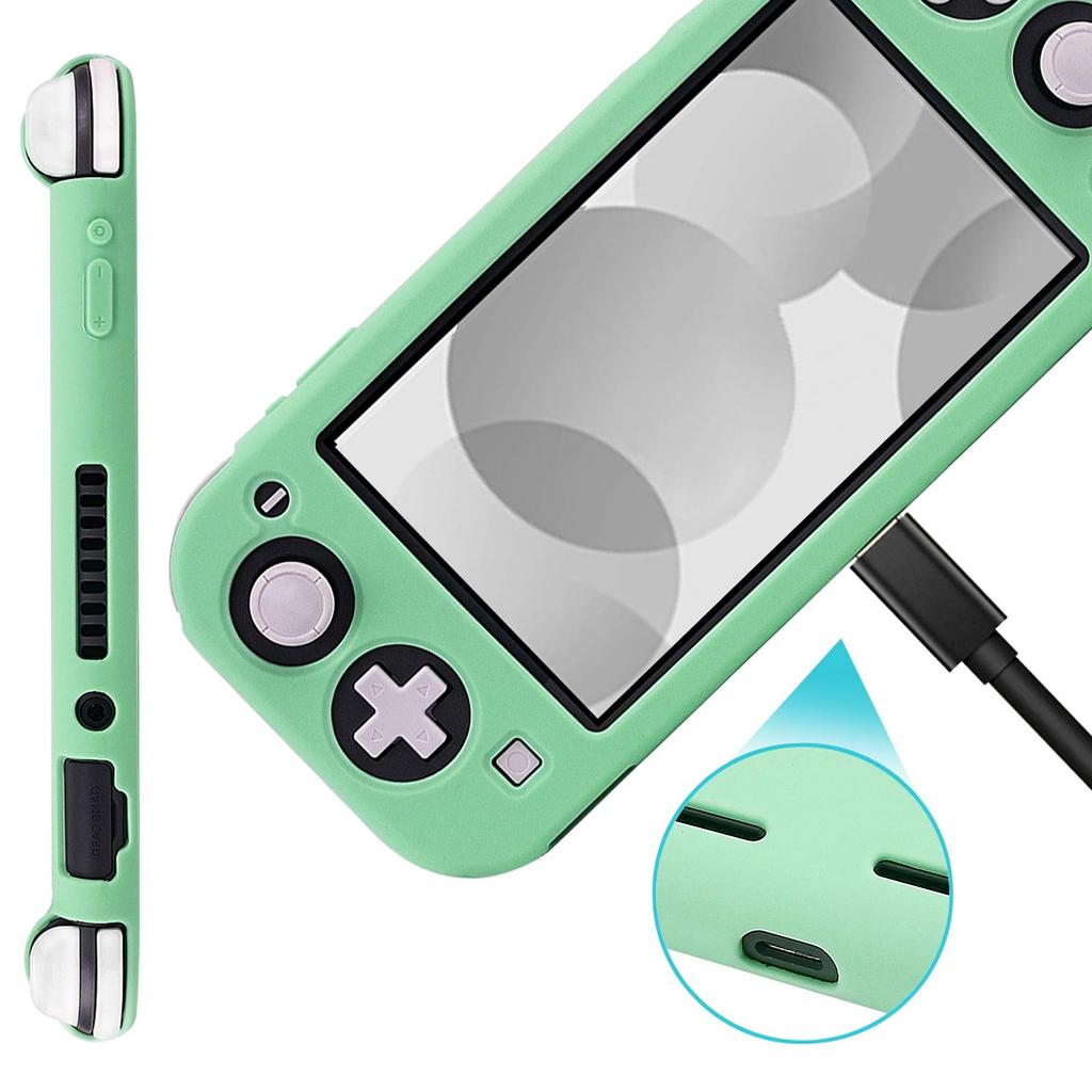 Switch Lite Soft Silicone Full Special Thin and Comfortable to the Easy to Waterproof and Stand Includes 4 Stick Covers and 1 Screen Protector Case,