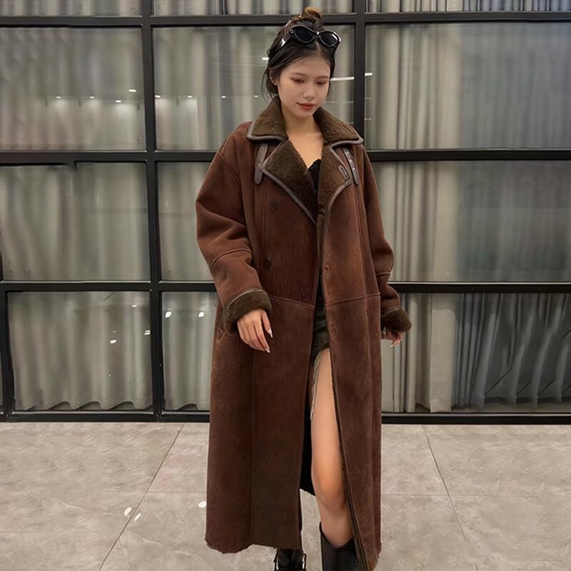 

KAISER Розкішне дублянка довге пальто One Size