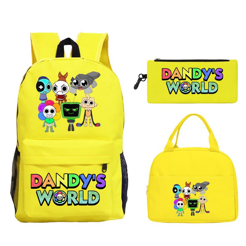 New Dandy's World Game Merchandise Cartoon Printing Student Schoolbag Foreign Trade Pencil Bag Meal Bag Set
