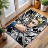 Manga Warrior with Shattered Panels Patterned Carpet, Non Slip Mat Suitable for Living Room and Bedroom Sofas
