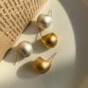 Matte Metal Retro Earrings Women's Personality Minimalist Vintage Design Elegant Temperament Everyday Ear Jewelry