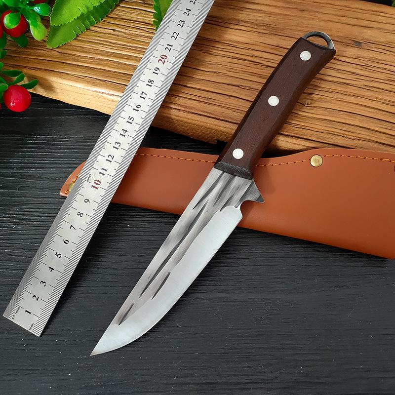 Coltello per disossare da cucina forgiato fatto a mano Coltello da pesca portatile per barbecue Mannaia per carne affilata Taglierina per verdure