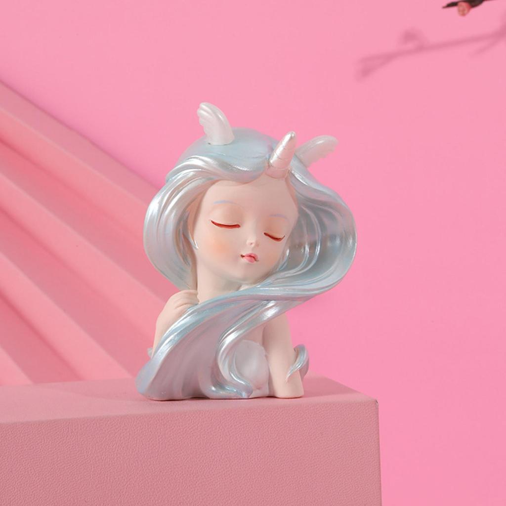 2pcs Cute Sea Girl Figurines Miniature Statue for Decoration Birthday Gift