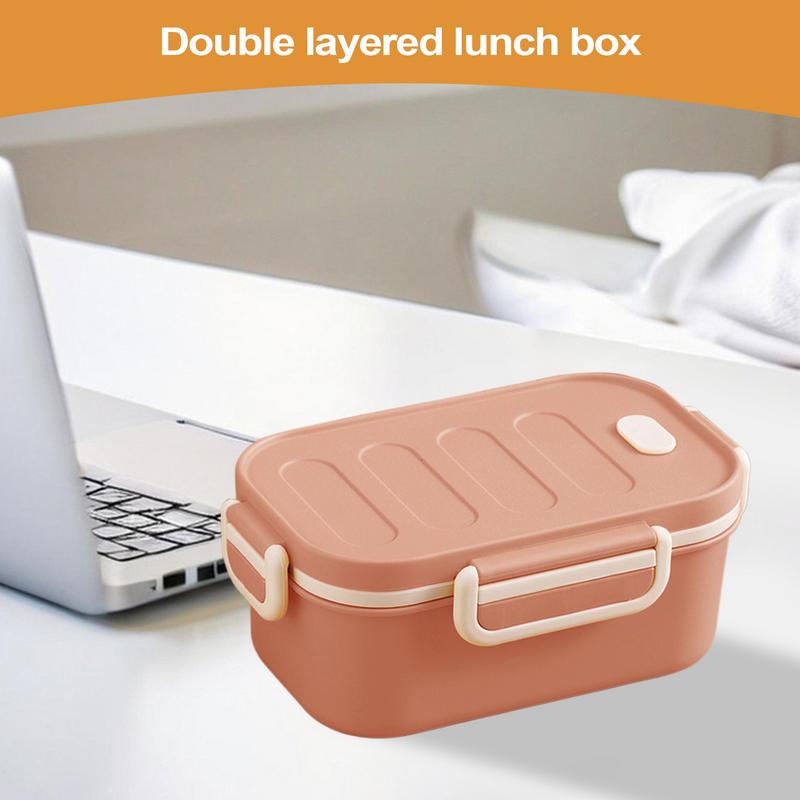 2 Layer Bento Lunch Box Kid High Capacity Microwave Divided Food Containers Portable Leakproof Office Camping Outdoor supplies