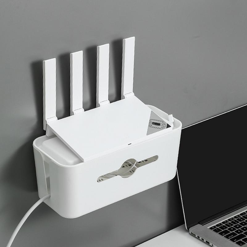 

Cord Storage Box With Lid Socket Wire Storage Box Non-slip Bottom Data Cable Organization Dustproof Lid For Charger Drawer China Mainland