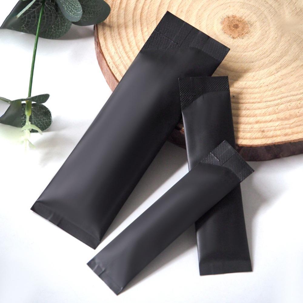 100pcs Rectangular Open Top Aluminum Foil Bag Disposable Long Strip Tea Bag Liquid Powder Subpackage Coffee Milk Cocoa