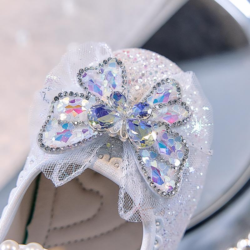 Herbst 2025 Koreanischer Stil Glänzende Prinzessinnen-Mädchenschuhe mit geschlossenem Zeh und weicher Sohle für Bühnenauftritte