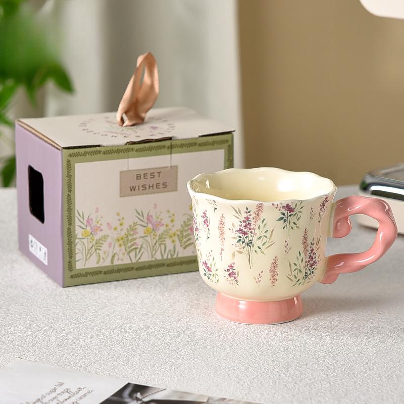 Special Beautiful Coffee Cup for Women's Personal Special British Retro Mug Ceramic High End Exquisite Afternoon Tea Cup