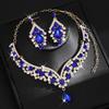 2Pcs/set Elegant Bridal Necklaces Earrings Shining Necklace Earrings Set  Wedding
