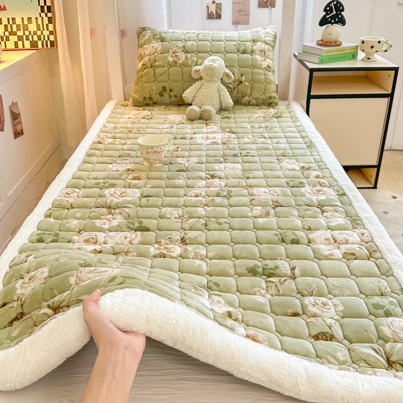 Коралловый молочный флис утолщенный фланелевый чехол на матрас одеяло матрас стеганое одеяло постельное белье матрас 90x200cm белый
