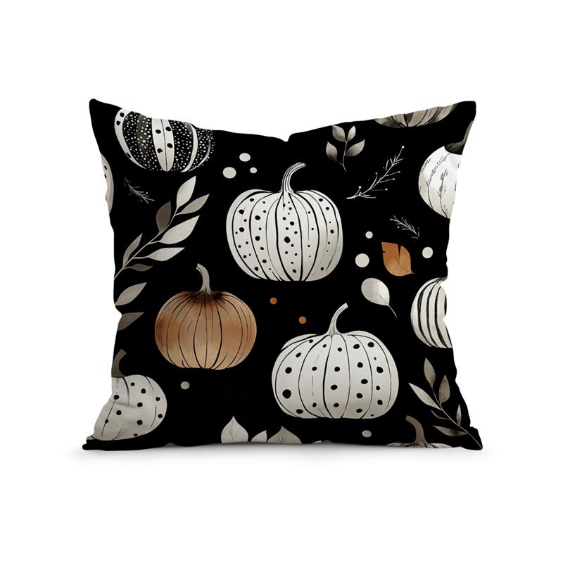 1 Stück Halloween Kürbis Kissenbezug Für Zuhause Wohnzimmer Schlafzimmer Sofa Büro Dekorative Kissenbezüge Weiche Überwurfskissen 45X45cm