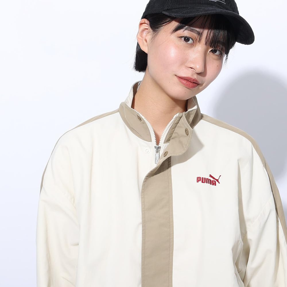 PUMA Windproof CORE HERITAGE Woven Track Jacket in Alpine Snow 2024 Color Women's One-Line (683594) (87), Fall/Winter