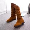 Fashion New Luxury Women's Boots Korean Edition Trendy Versatile Long Boots Flat Heel Round Head Waterproof Platform Knight Boots