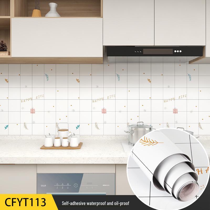 Eco-Friendly Kitchen Anti-Oil Stickers: Self-Adhesive, Waterproof, Heat-Resistant Tile and Stove Top Renovation Wallpaper.