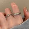 Cold Wind Silver Zircon Cross Ring Niche Design Ins Light Luxury Index Finger Ring Personalized Open Ring