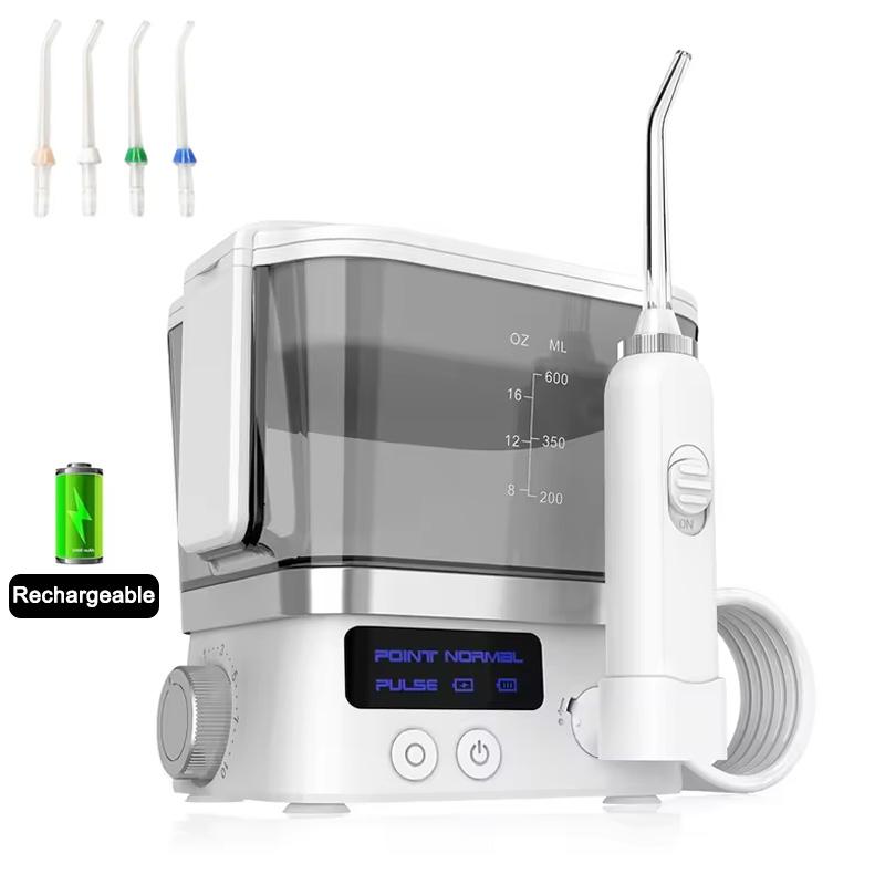 Water Flosser Thread Dental Floss Oral Irrigator with Rechargeable Battery 4 Nozzles Dental Irrigator Teeth Whitening Teeth Care