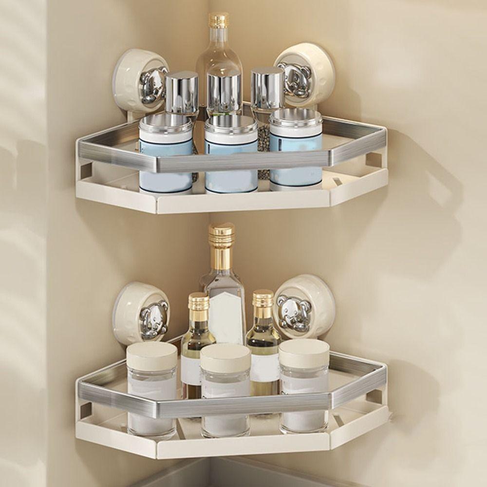 Triangular Corner Storage Shelf Stainless Steels Shower Shampoo Rack Toiletries Organizer  Corner