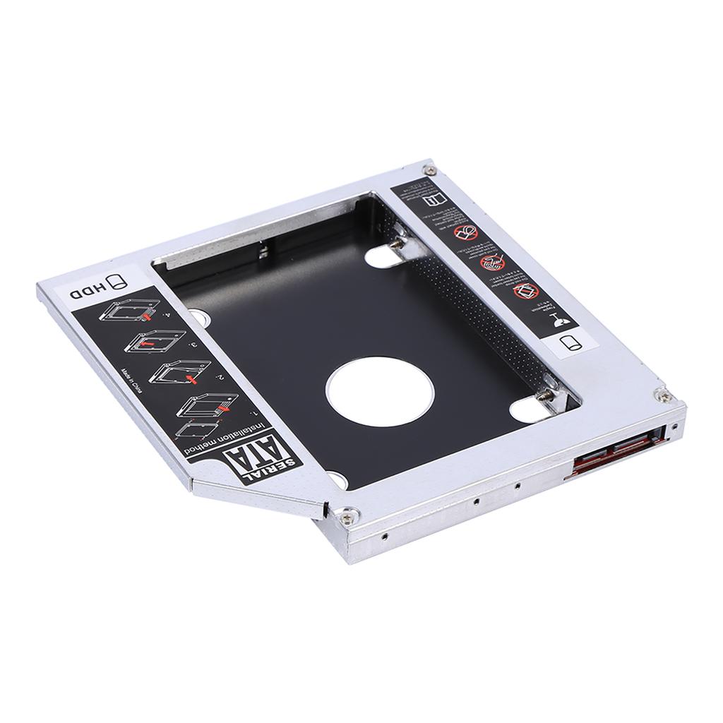 12.7mm Aluminum SATA HDD SSD Enclosure Hard Disk Drive Bay Caddy Optical DVD Adapter for Laptop