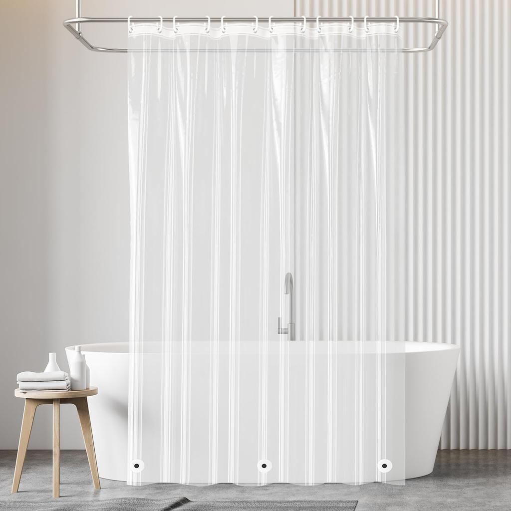 1PC 181x181cm Waterproof Shower Curtain Lightweight Plastic Mildew Resistant Bathroom Curtain for Bathtub Bath Curtain
