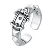 Adjustable Open Ring Men Women Vintage Belt Buckle Design Minimalist Fashion Statement