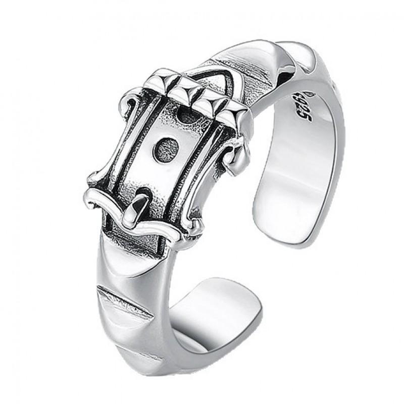 Adjustable Open Ring Men Women Vintage Belt Buckle Design Minimalist Fashion Statement