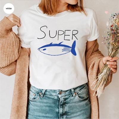 Camiseta de Atún Super Atún Jin Camiseta Jin Kpop Camiseta Gráfica de Pez Unisex Manga Corta Tops Regalo para Fans