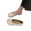 Soft-soled pregnant women's pleated flat-soled Doudou shoes, new non-slip shallow single shoes, comfortable grandma shoes