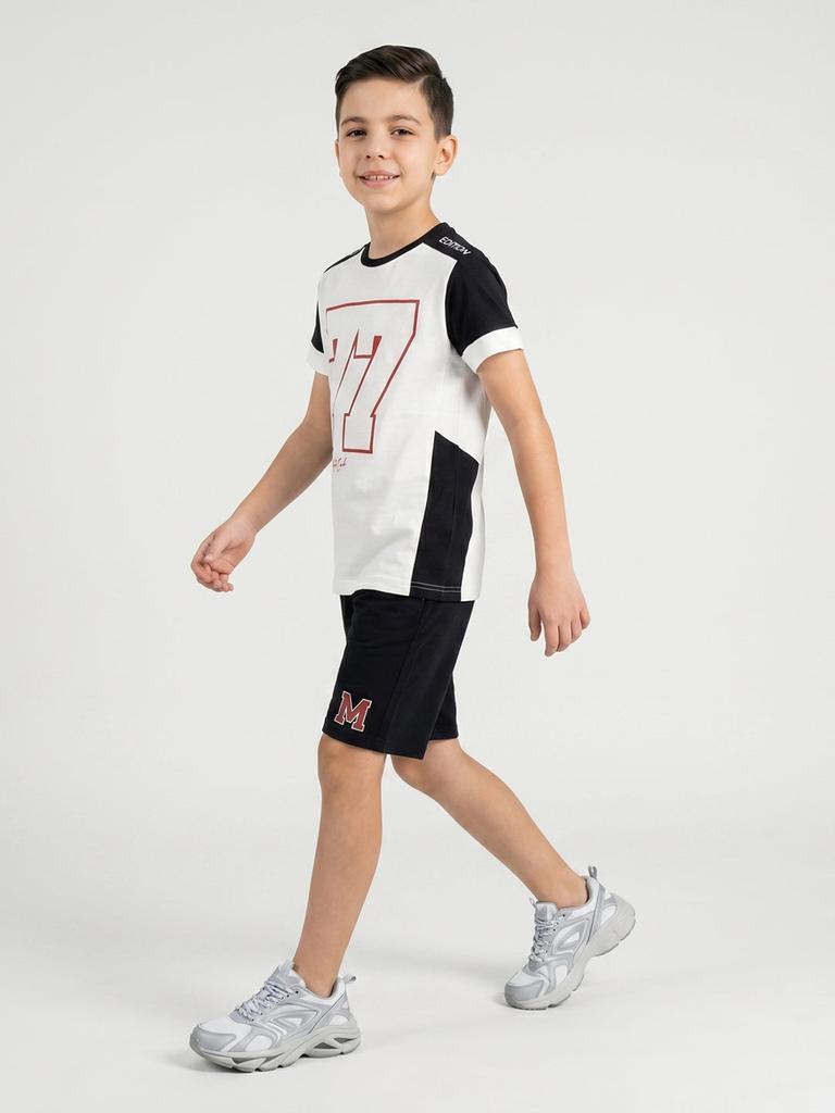 Monte Carlo Boys Regular Fit Printed Bermuda Set
