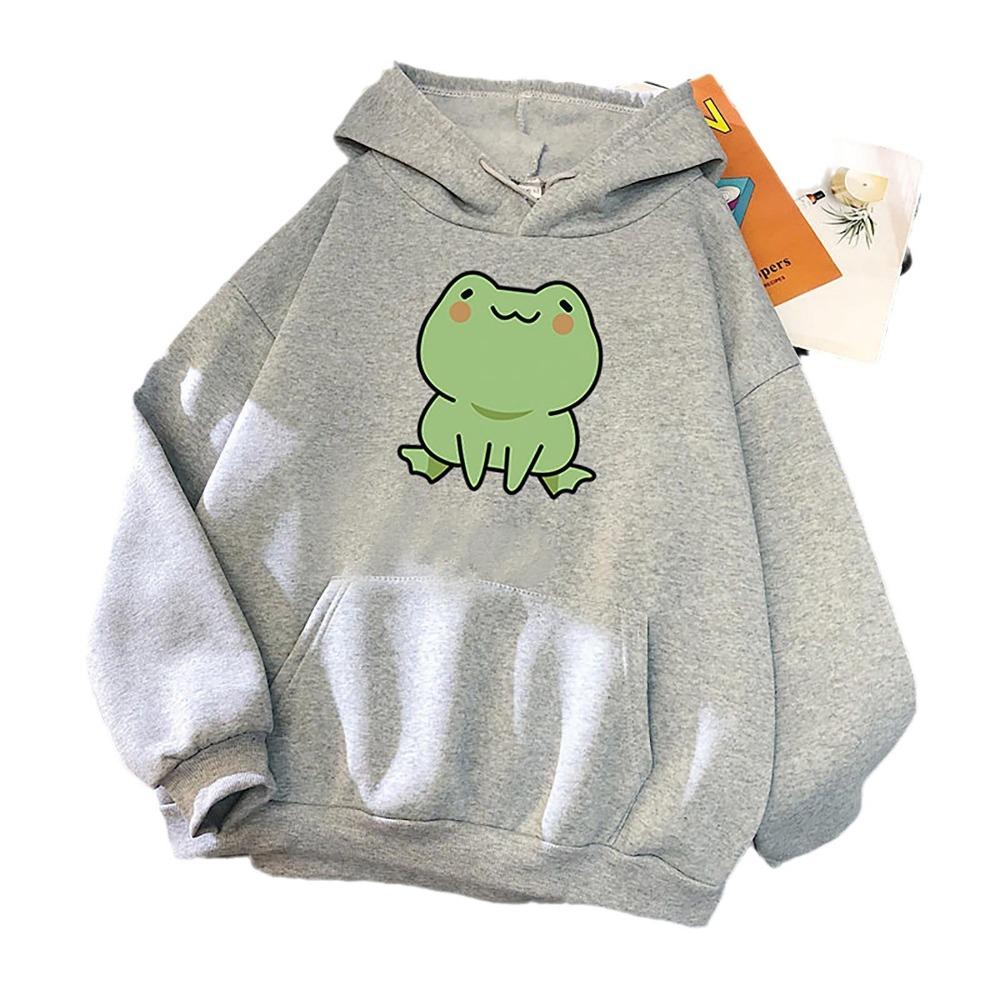 New candy-colored sweater, frog same long-sleeved fleece top