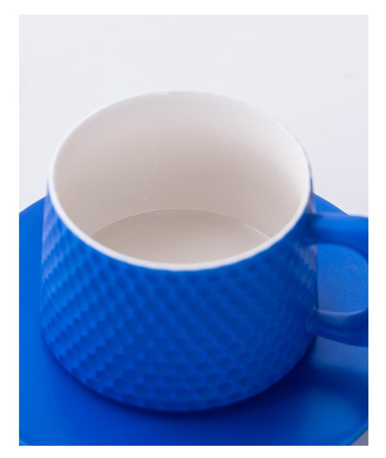 Minimalist Ceramic Coffee Cup & Saucer Set - Light Luxury for Home or Office