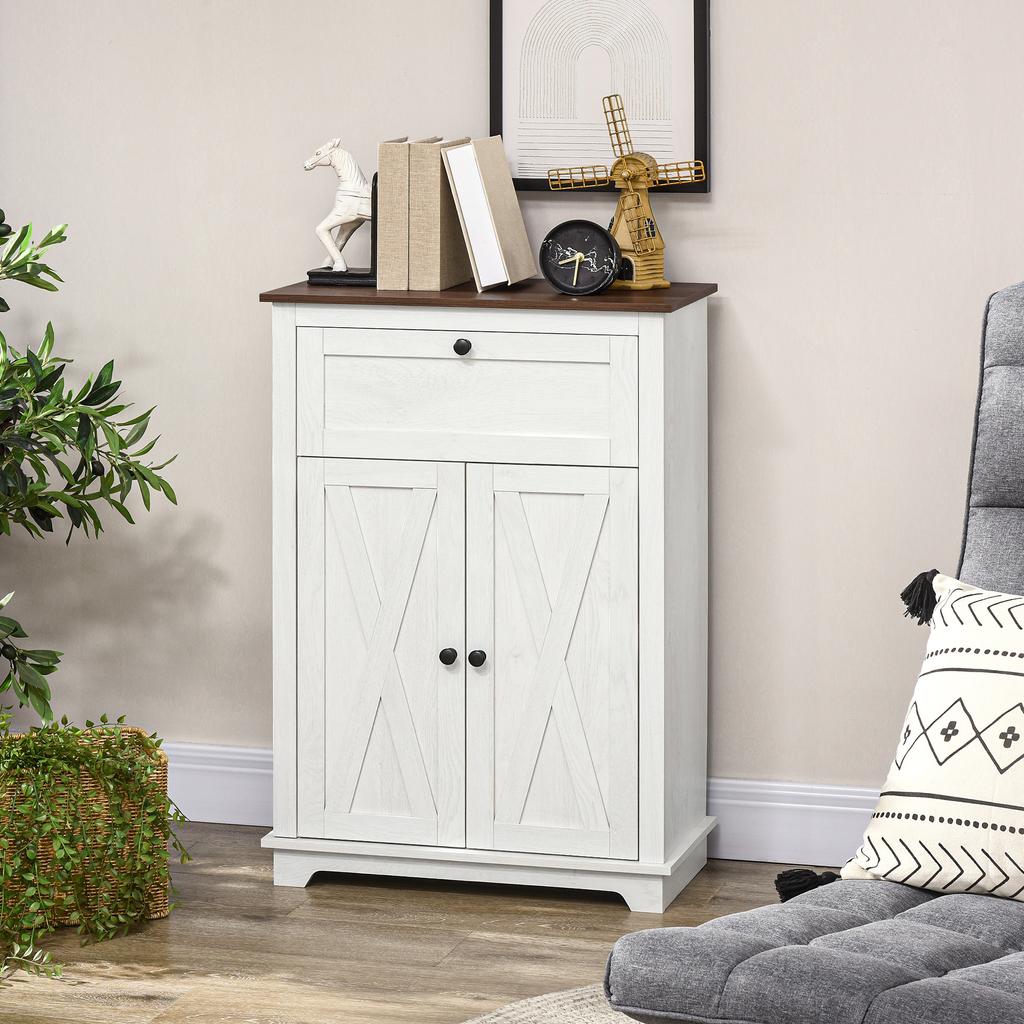 Armadio Sideboard Multi-Storage 2 Ante con Ripiano Regolabile 1 Cassetto, dim. 60L x 30P x 87,5A cm