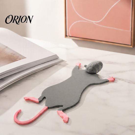 Realistic Animal Bookmarks 3D Printed Funny Squished Mouse Bookmark, Cute Page Holder for Stationery Readers Book Lovers, Novelty Reading Accessory,