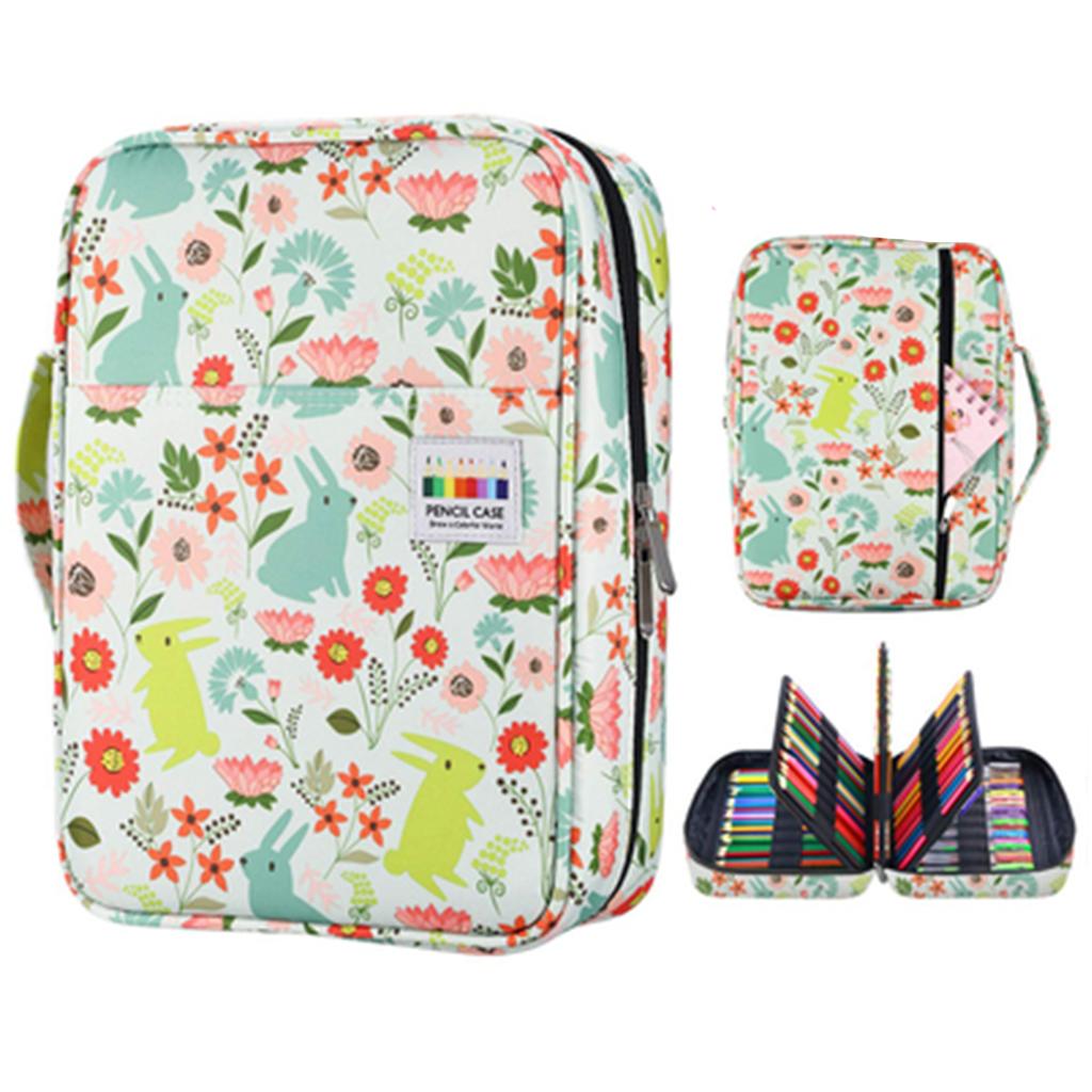220 Slots Colored Pencil Case, Pen Bag Organizer with Handy Wrap Portable- Multilayer Pencils Case Holder for Kids Girls