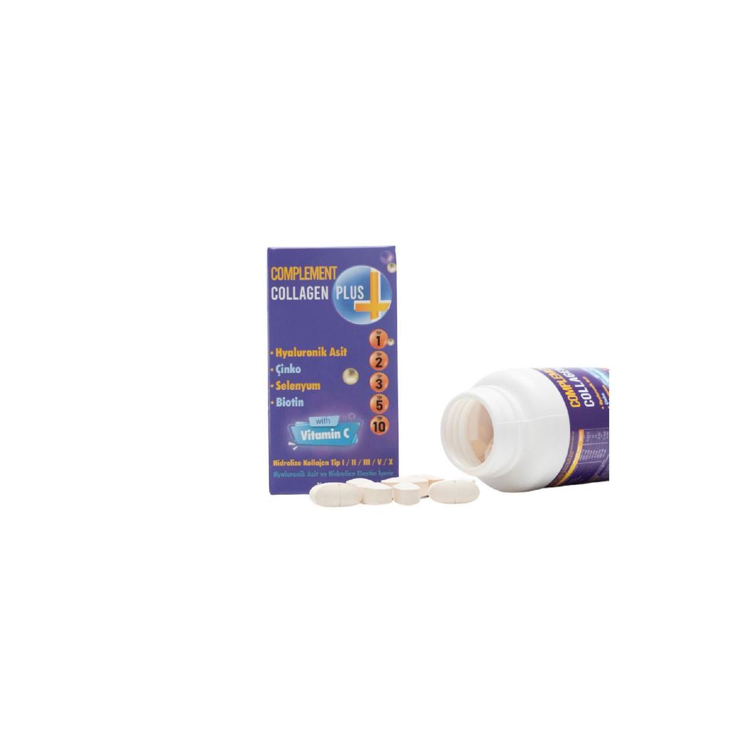 Collagen Plus 60 Tablet Type 1, 2, 3, 5, 10, Hydrolyized Elastin Hyaluronic Acid And Vitamin C