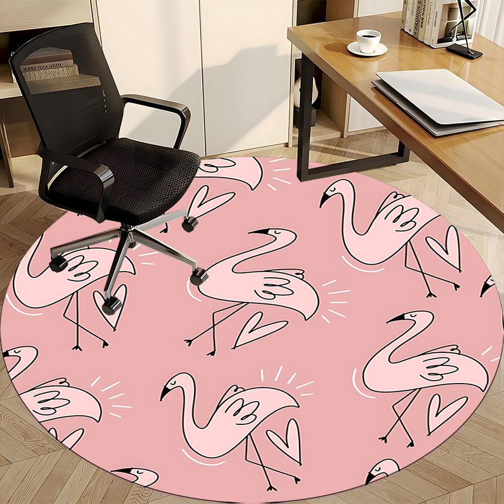 1pc Flamingo Pattern Chair Carpet for Office, Non slip, Soft and Durable Office Rug for Interior Decoration