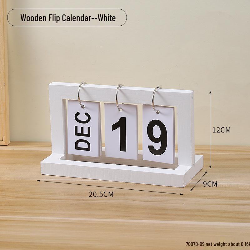 Perpetual Wooden Flip Calendar: Home and Desk Decor