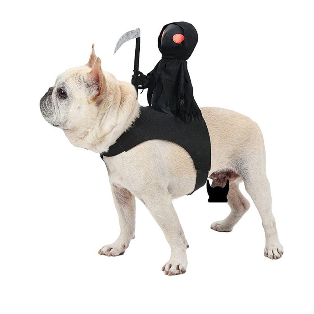 Lustiges Hundekostüm Kreatives Hundesattel-Kostüm Hund Geisterreiter-Kostüm Halloween-Party