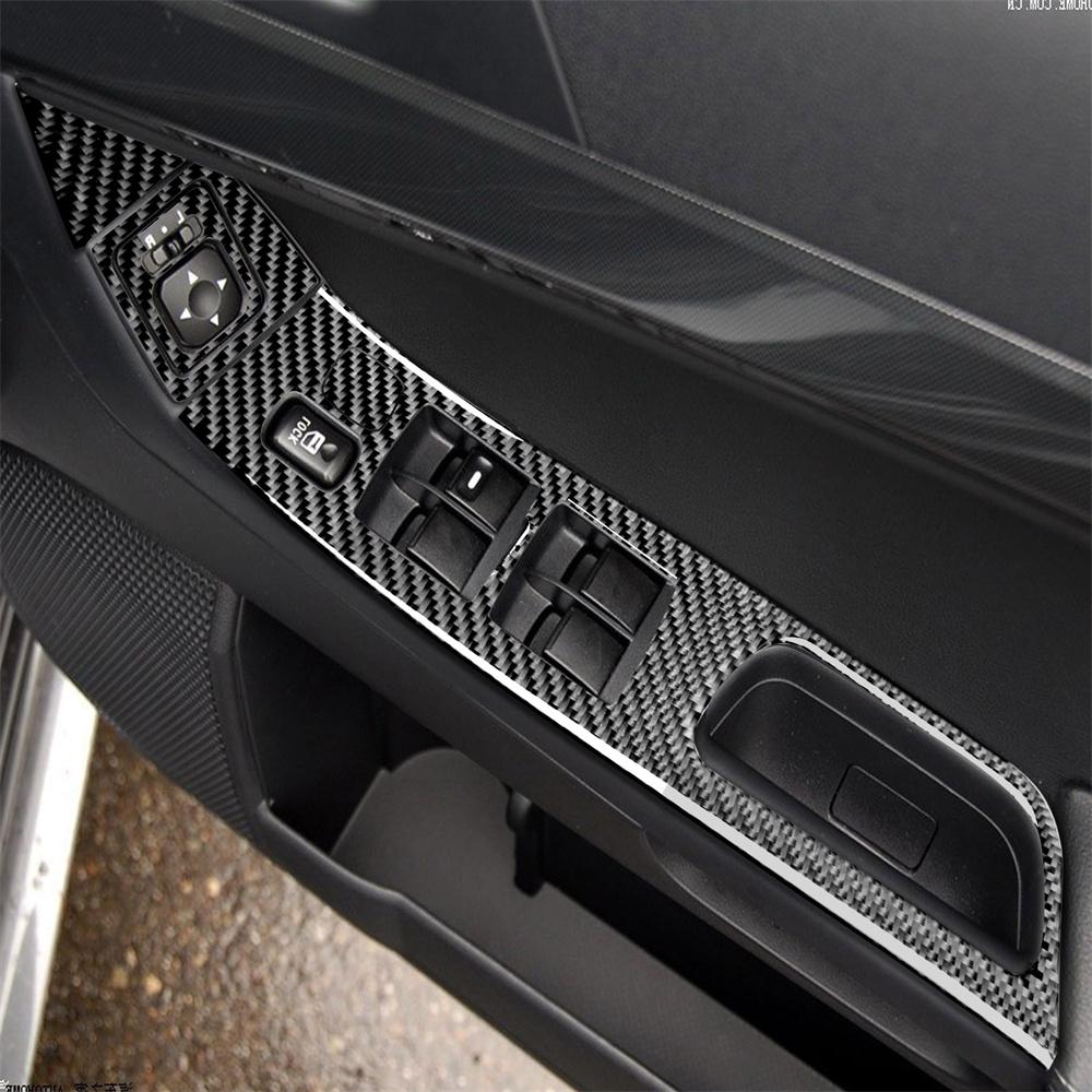 Carbon Fiber Window Lift Switch Panel Cover Trim For Mitsubishi 08-15 Lancer EVO