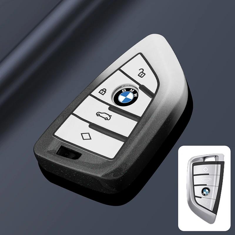 BAGD7 Car Sticker Car Key Fob Ring Chain Cover Case For BMW 530i 540i 550e 750e 740i 760i X1 X2 X5 X6 X7 M5 iX1 iX2 iX XM I5 I7 2024 2