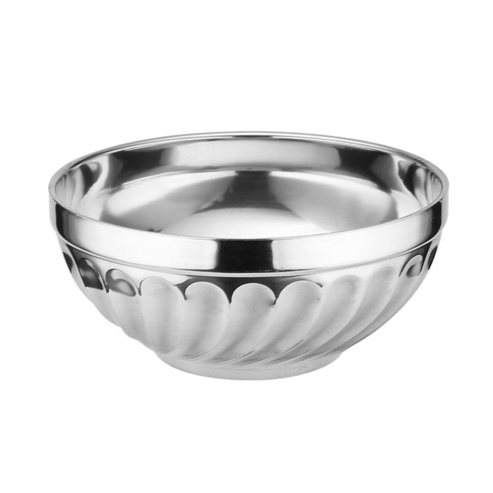 Double-layer Stainless Steel Bowl Fell -resistant Canteen Bowl Tableware Soup Bowl  Kindergarten
