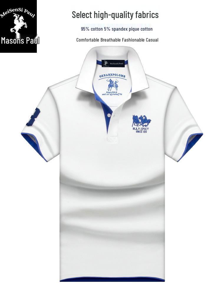 Erkek Yazlık Üst Düzey Polo Yaka Tişört: Kısa Kollu, Devrik Yaka, Bol Kesim, Büyük Beden, Trend Moda.