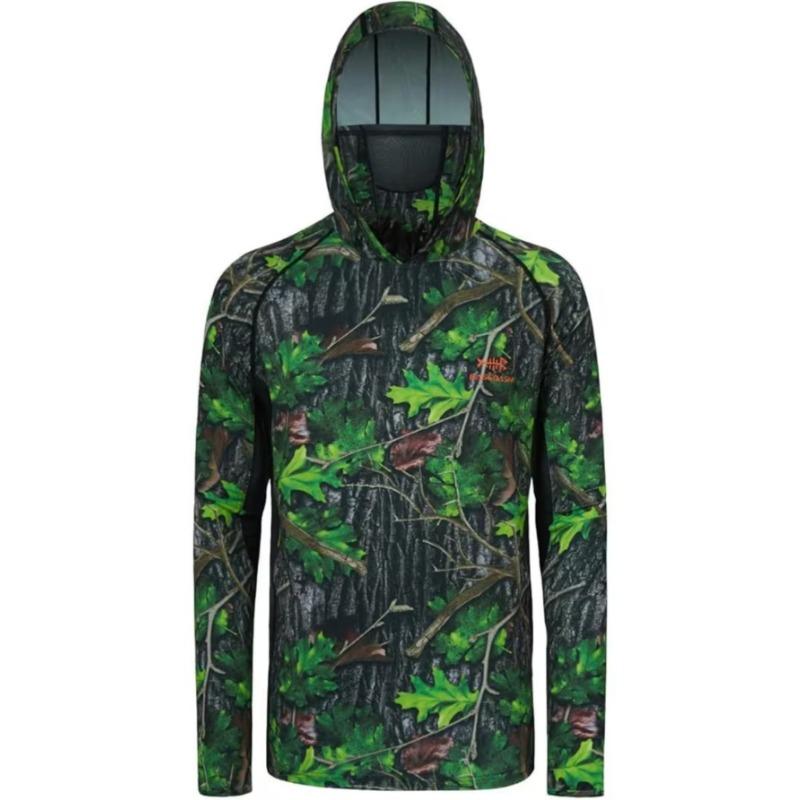 Men's Hooded Fishing Jacket with a Mask, Breathable Sportswear, Outdoor Activity Long-sleeved Fisherman's Outfit