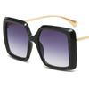 NEW Alloy Temple Sun Glasses Women Anti-UV Spectacles Square Eyeglasses Gradient Color Frame Google Simplity Sunglasses