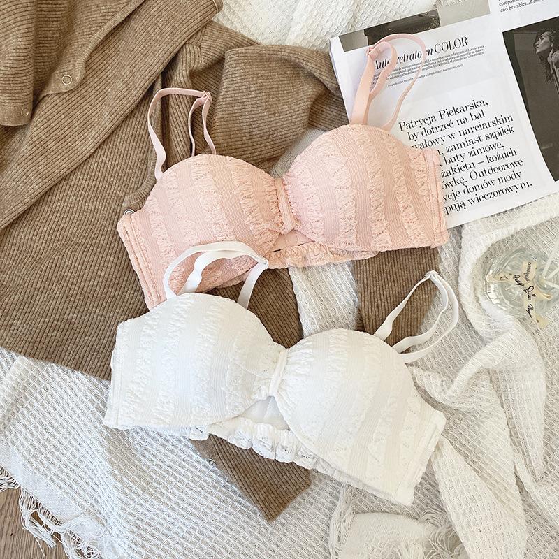 Damen Sommer Dünne Schulterträger Rutschfest Halbe Schale Kleine Brust Sammeln Anti-Hängend Unsichtbare Unterwäsche