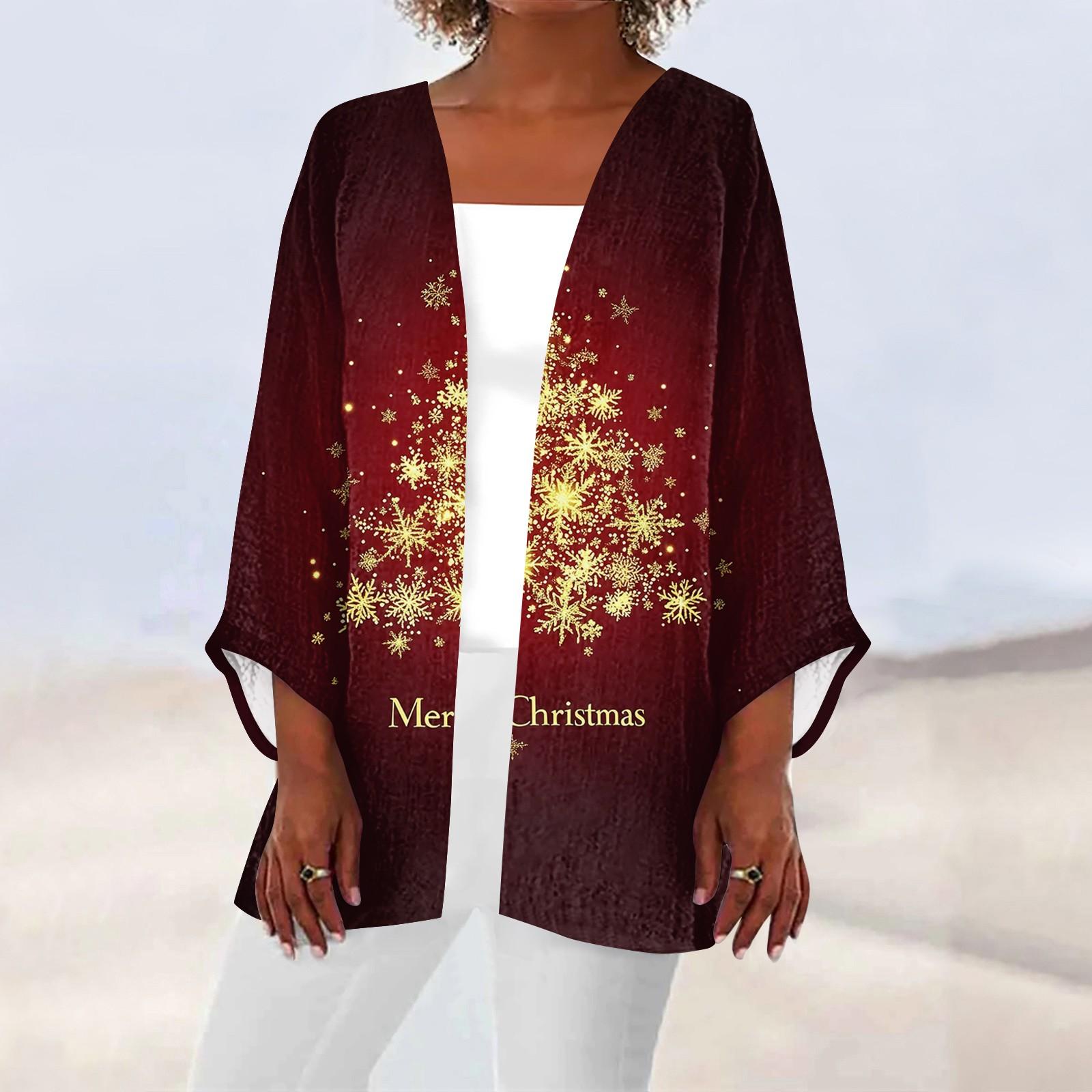 

Женская повседневная модная легкая куртка средней длины с принтом, кардиган XXXXL красный