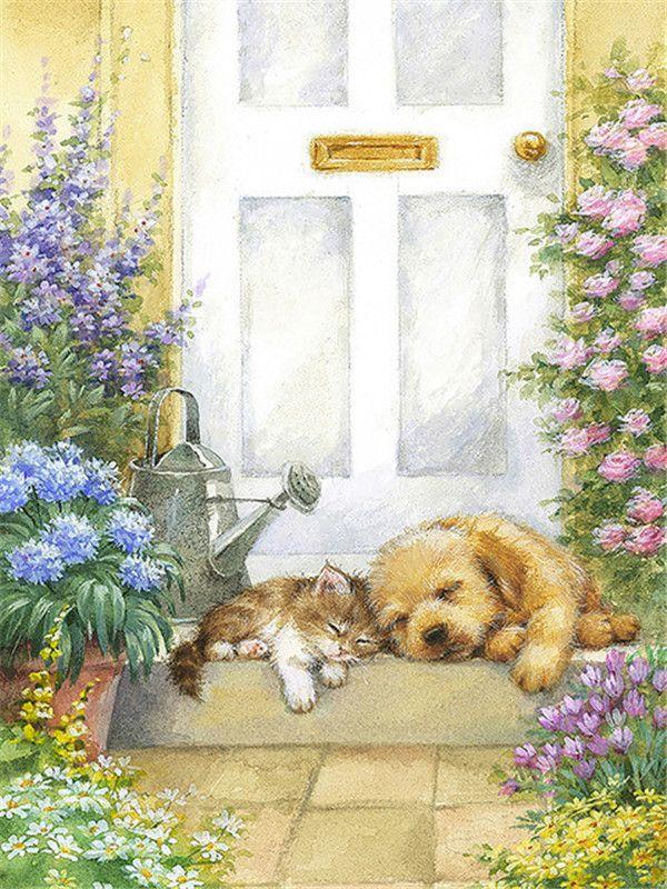 RUOPOTY Kočka malba podle čísel Nástěnná kresba na plátně Jedinečný dárek Obraz podle čísel Zvířecí dekorace do dětského pokoje